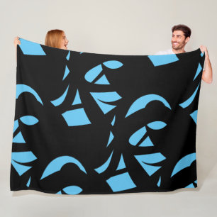 Awesome Modern Art Blue / Black Fleece Blanket