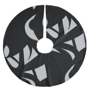 Awesome Modern Art Gray / Black Brushed Polyester Tree Skirt
