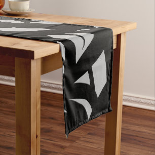 Awesome Modern Art Gray / Black Medium Table Runner