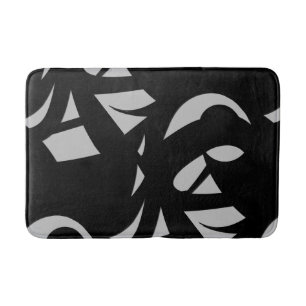 Awesome Modern Art Grey / Black Bath Mat