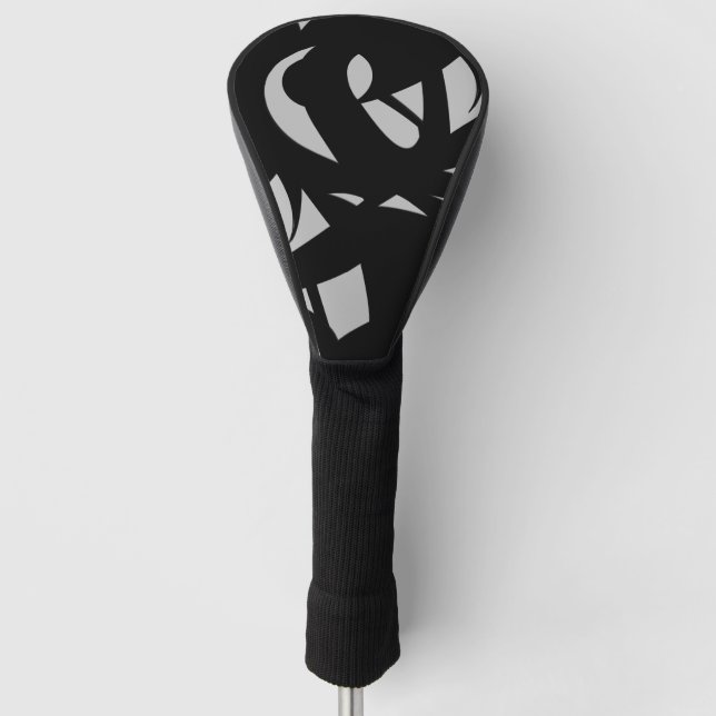 Awesome Modern Art Grey / Black Golf Head Cover (Front)