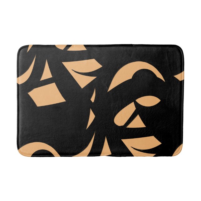 Awesome Modern Art Peach / Black Bath Mat (Front)