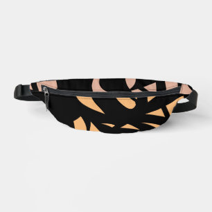 Awesome Modern Art Peach / Black Bum Bags