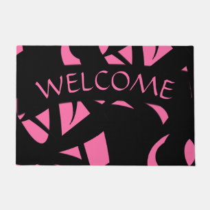Awesome Modern Art Pink / Black Doormat