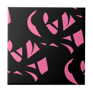 Awesome Modern Art Pink / Black Tile