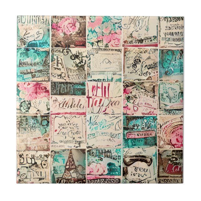 Awesome modern classic grunge rustic vintage art tile (Front)