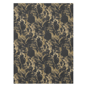 Awesome modern faux gold glitter black marble tablecloth