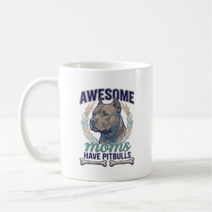 Awesome Moms Have Pitbulls Dog Bone Wreath Coffee Mug
