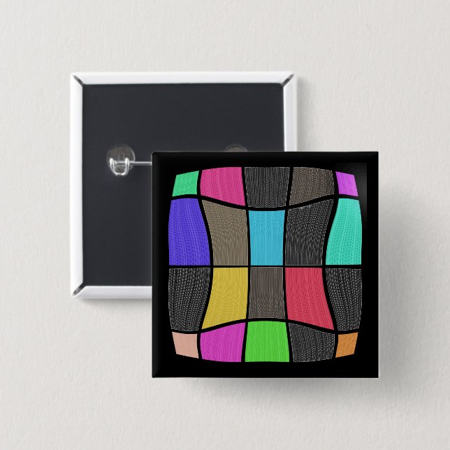 Awesome Mondrian Style Modern Design 15 Cm Square Badge (Front & Back)
