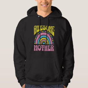 Awesome Mother Cute Rainbow Hearts Mother s Day Re Hoodie