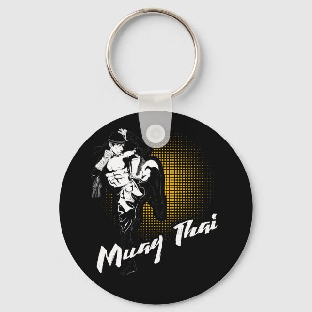 Awesome Muay Thai Fists - Distressed Martial Art Key Ring (Front)