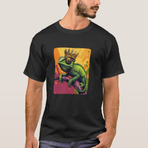Awesome Multicolor Chameleon with Crown Costume T-Shirt