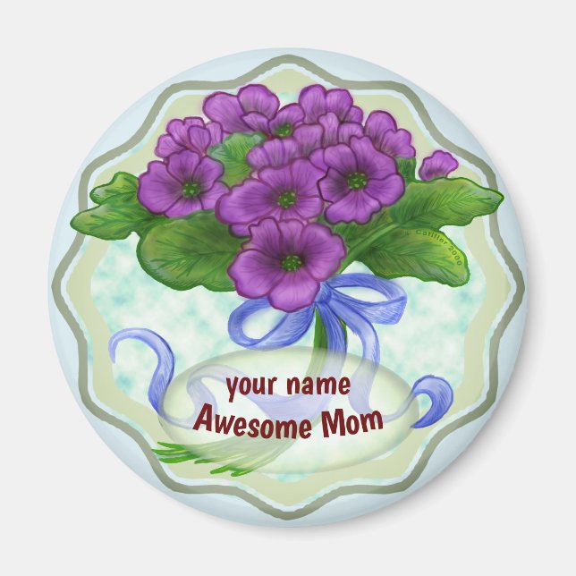 Awesome Mum Bouquet custom magnet (Front)