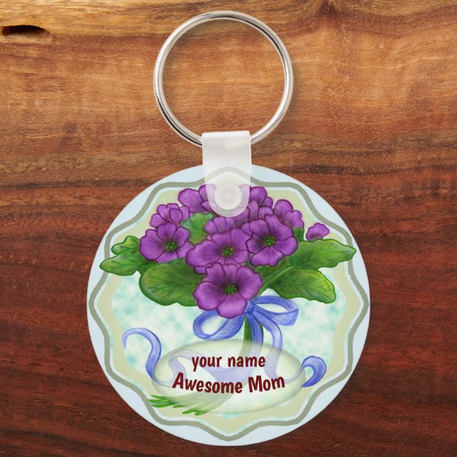 Awesome Mum Bouquet   keychain  (Front)