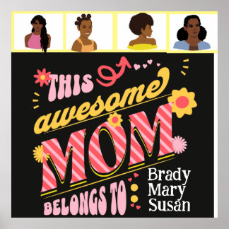 Awesome Mum! Cheerful, fun, poster for Mum. Edit