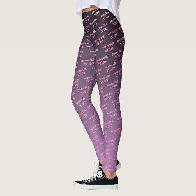 Awesome Mum, Est. 20XX. Mother's Day Leggings (Left)
