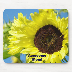 Awesome Mum! mousepad Sunny Day Sunflorwers