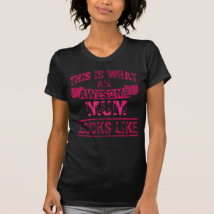 Awesome Mum Personalised Weathered Looking Mother T-Shirt