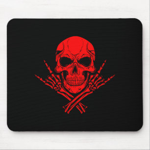 Awesome Music Skull Rocker Greeting Red Skull  Mouse Pad