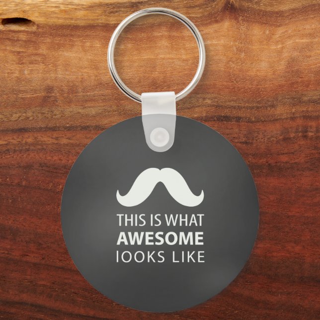Awesome Mustache Key Ring (Front)