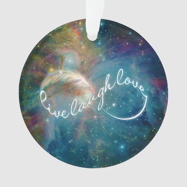 Awesome mystic "Live Laugh Love" infinity symbol Ornament (Front)