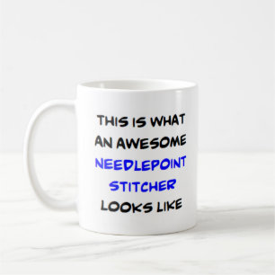 awesome needlepoint stitcher coffee mug