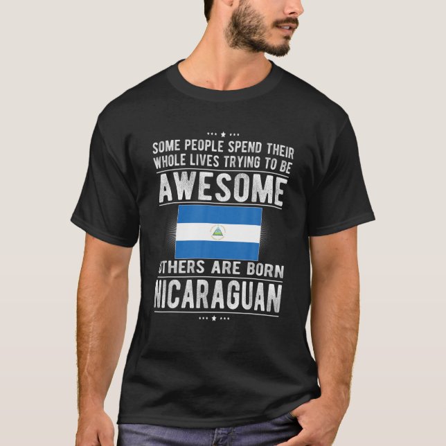 Awesome Nicaraguan Flag Nicaragua Nicaraguan Roots T-Shirt (Front)
