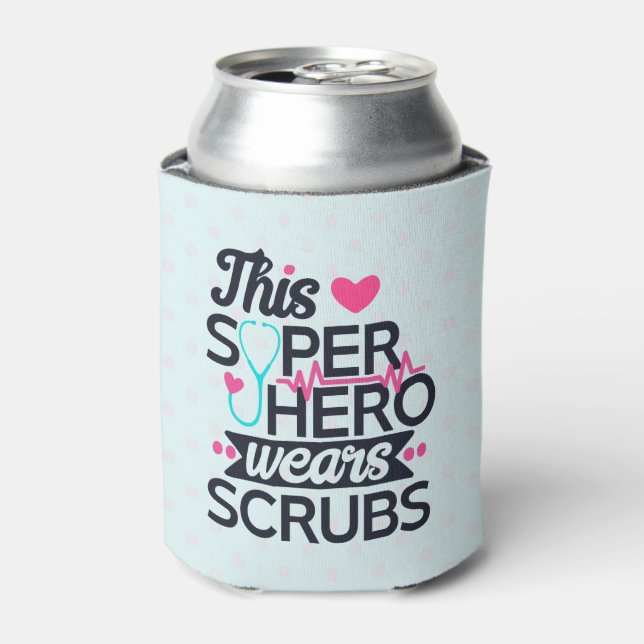 Awesome Nurse Superhero Saying Typography Can Cooler (Can Front)