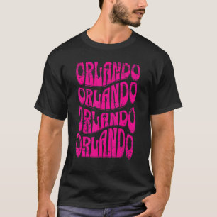 Awesome Orlando Florida Groovy Retro Distressed De T-Shirt