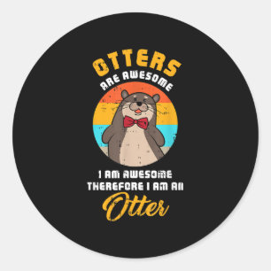 Awesome Otter Costume Cute Animal Zoo Halloween Classic Round Sticker