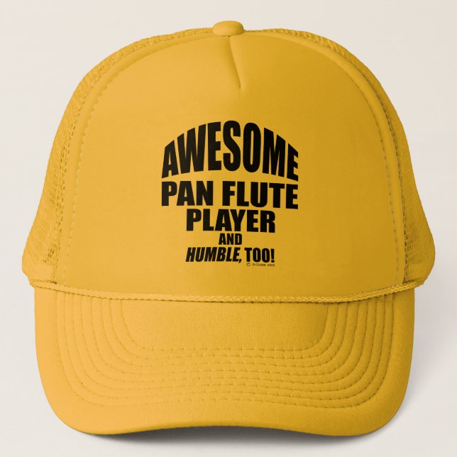 Awesome Pan Flute Player Trucker Hat (Front)