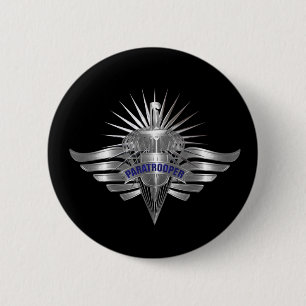 Awesome Paratrooper Custom Designed Wings 6 Cm Round Badge