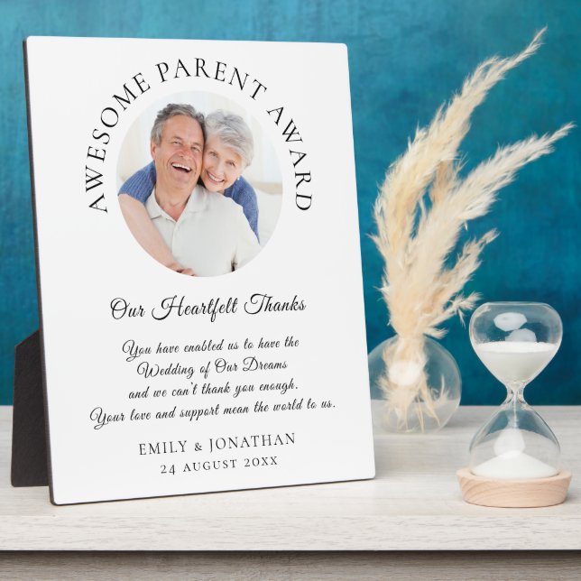 Awesome Parent Award Thank You Wedding Plaque (Side)