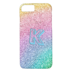 Awesome Pastel Glitter Girly Monogrammed Custom Case-Mate iPhone Case