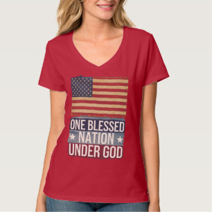 Awesome Patriotic American flag Blessed nation T-Shirt