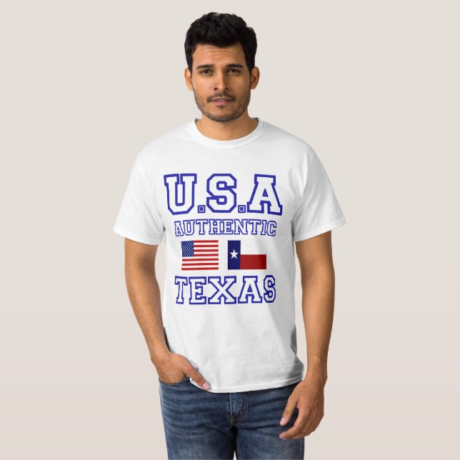 Awesome Patriotic Authentic Texas T-Shirt (Front Full)