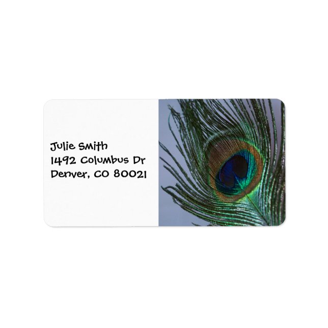Awesome Peacock Feather Label (Front)