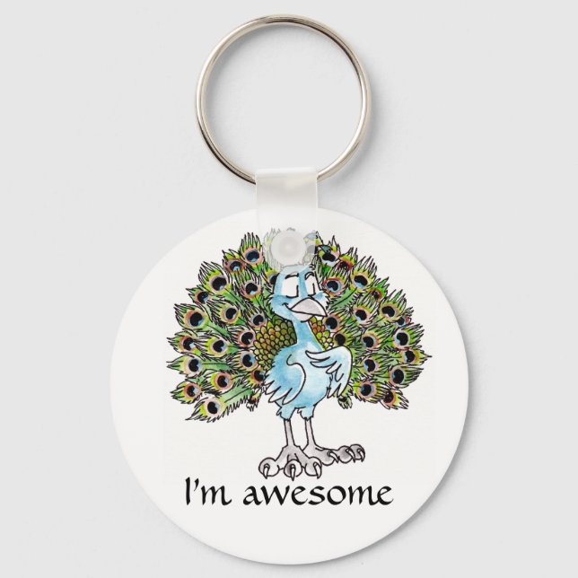 Awesome Peacock Keychain (Front)