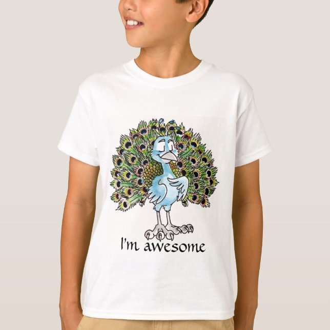 Awesome Peacock Kids T-shirt (Front)