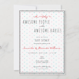Awesome People Make Awesome Babies Baby Shower Invitation