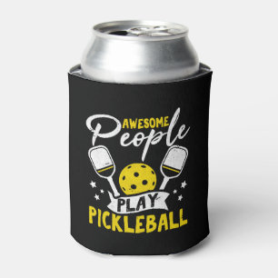 Awesome People Play Pickleball Funny Paddleball Pl Can Cooler