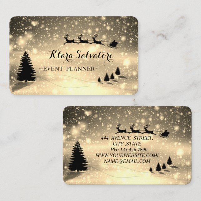 Awesome Perfect Christmas Deer Snow Yellow Business Card (Front/Back)