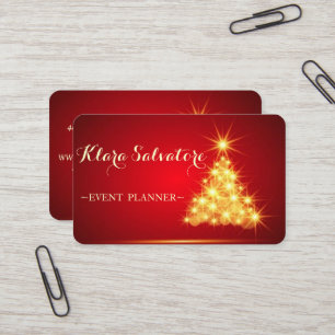 Awesome Perfect Christmas Gold Sparkly Tree Business Card