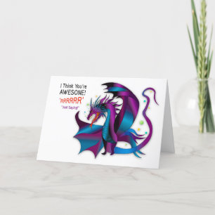 Awesome Person Fierce Dragon Shades Purple Blues Card