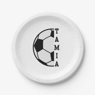 Awesome Personalised Name Soccer Ball Sports Paper Plate