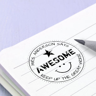 Awesome   Personalised Teachers Self-inking Stamp