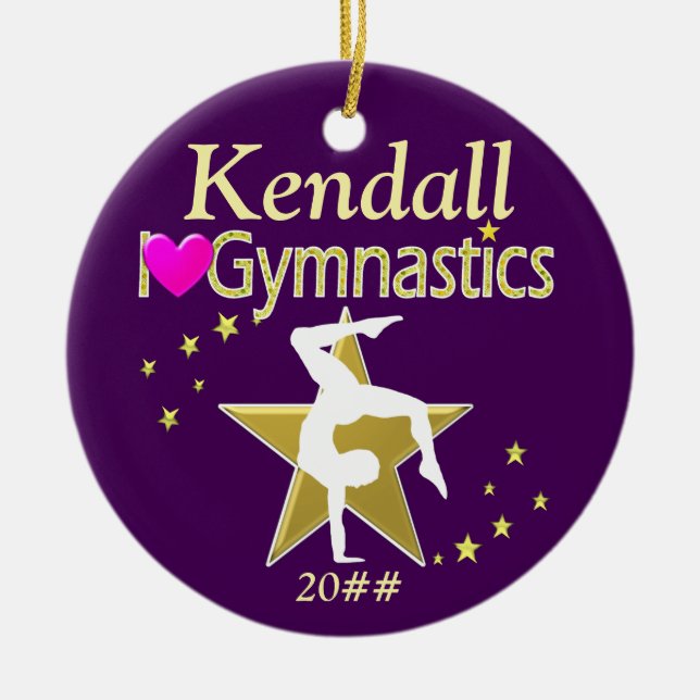 AWESOME PERSONALIZED AND DATED GYMNASTICS ORNAMENT (Front)