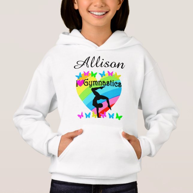 AWESOME PERSONALIZED I LOVE GYMNASTICS HOODIE (Front)