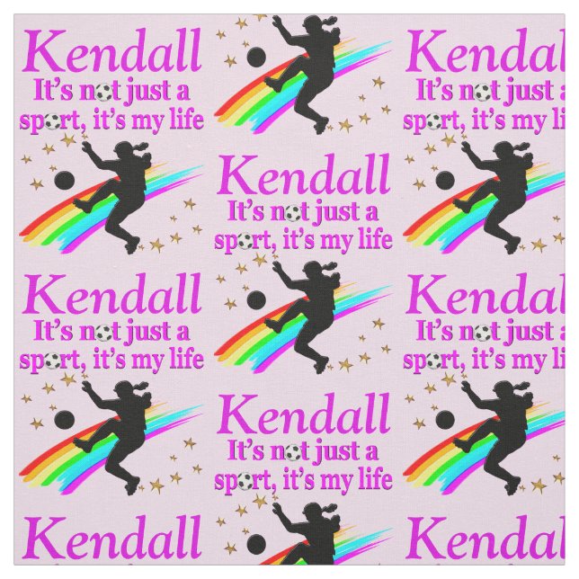 AWESOME PERSONALIZED SOCCER GIRL FABRIC (Swatch)