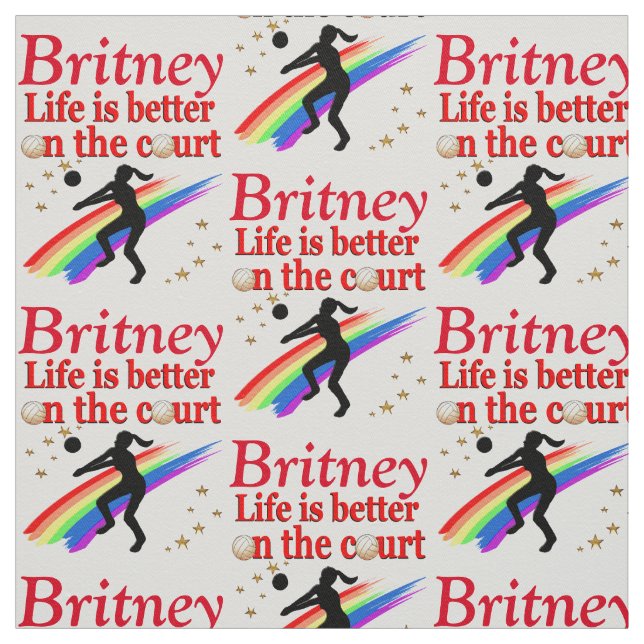 AWESOME PERSONALIZED VOLLEYBALL GIRL FABRIC (Swatch)